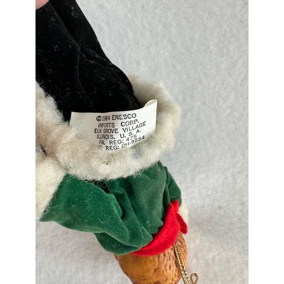 Enesco Porcelain Teddy Bear Green Coat Red Scarf Christmas 6” Ornament - Picture 3 of 7